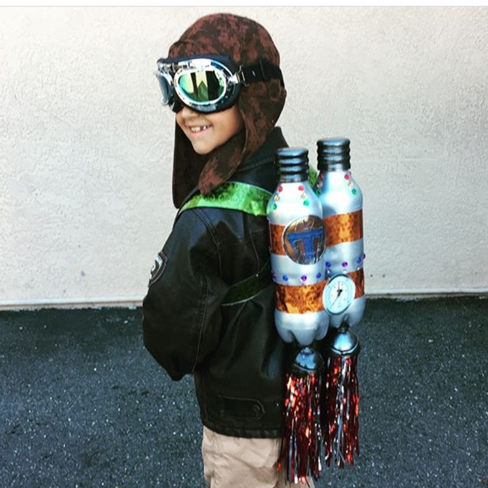 Boys faux leather bomber jacket with aviator hat Size 5/6